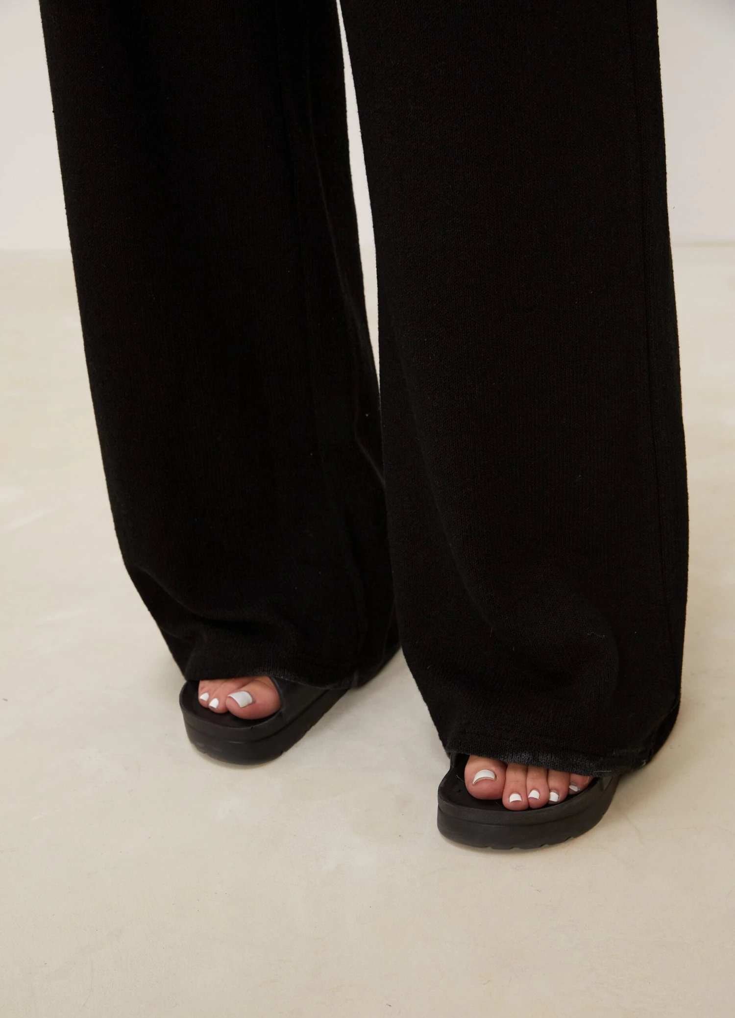 Gym King Signature Knit Wide Leg Trousers - Black - Image 8