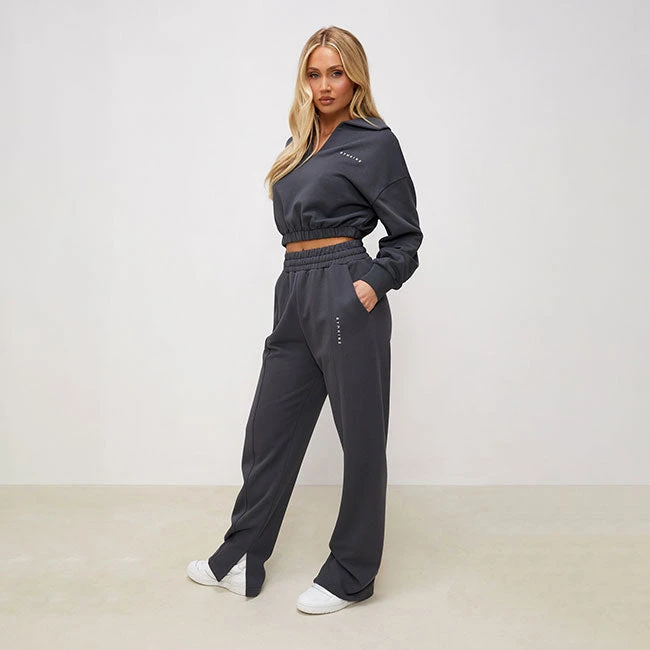 Gym King Shadow Cropped Funnel & Jogger - Shadow Grey - Image 2