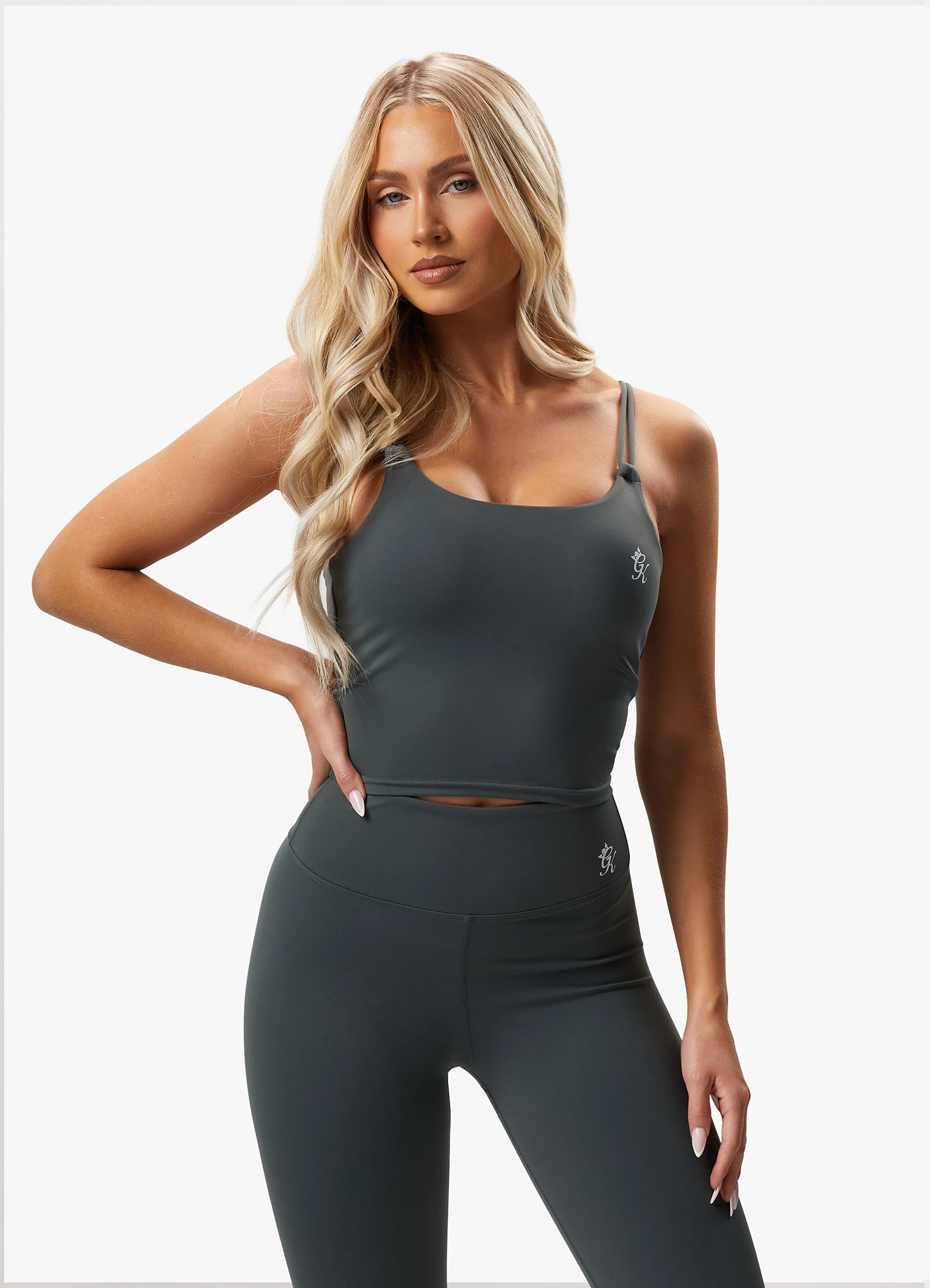 Gym King 365 Long Line Tank - Green Smoke - Image 3