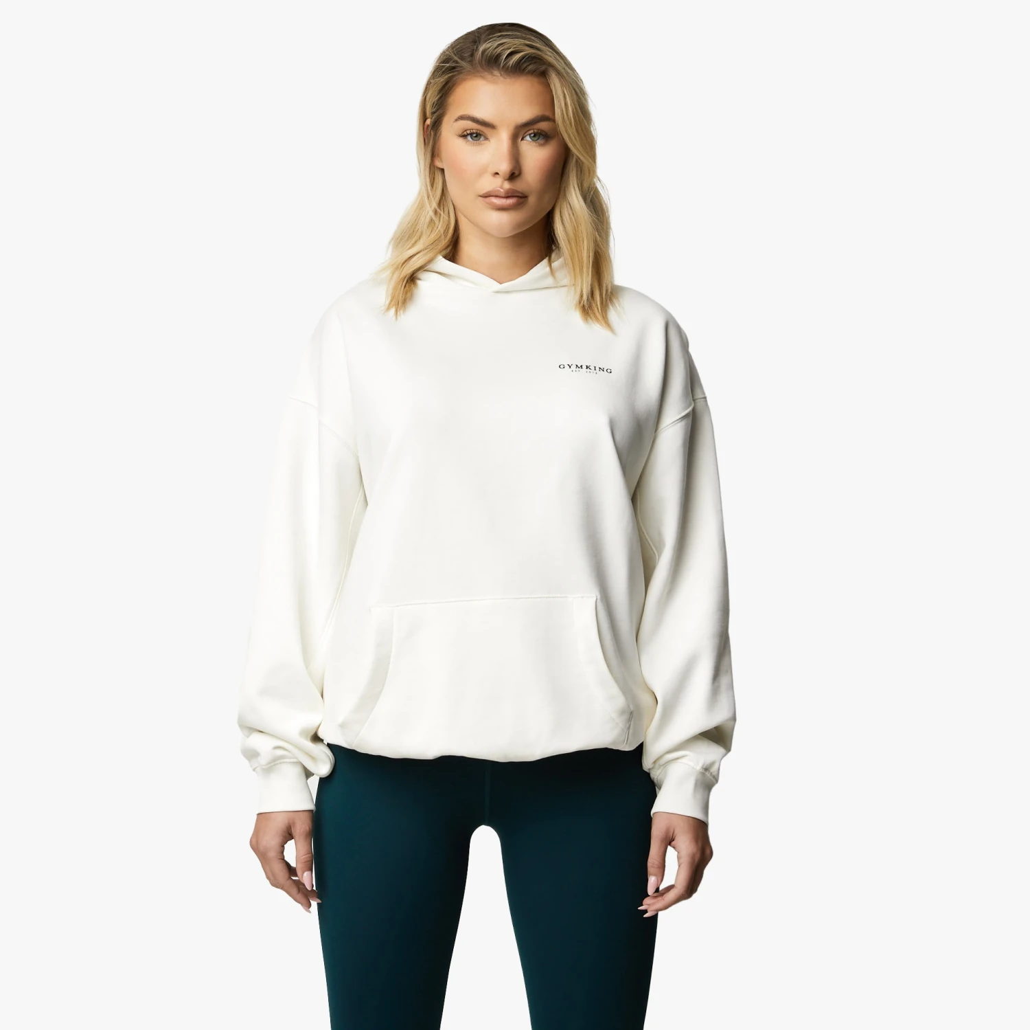 Gym King Established Relaxed Fit Hood - Cream - Image 2