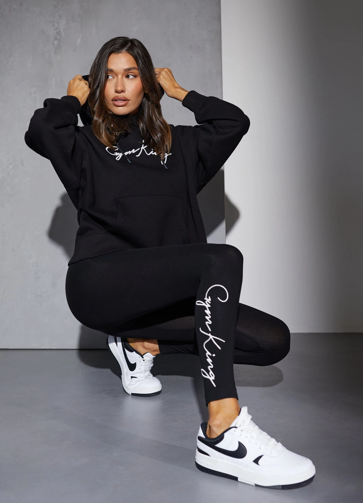 Gym King Script Hood - Black/White - Image 15