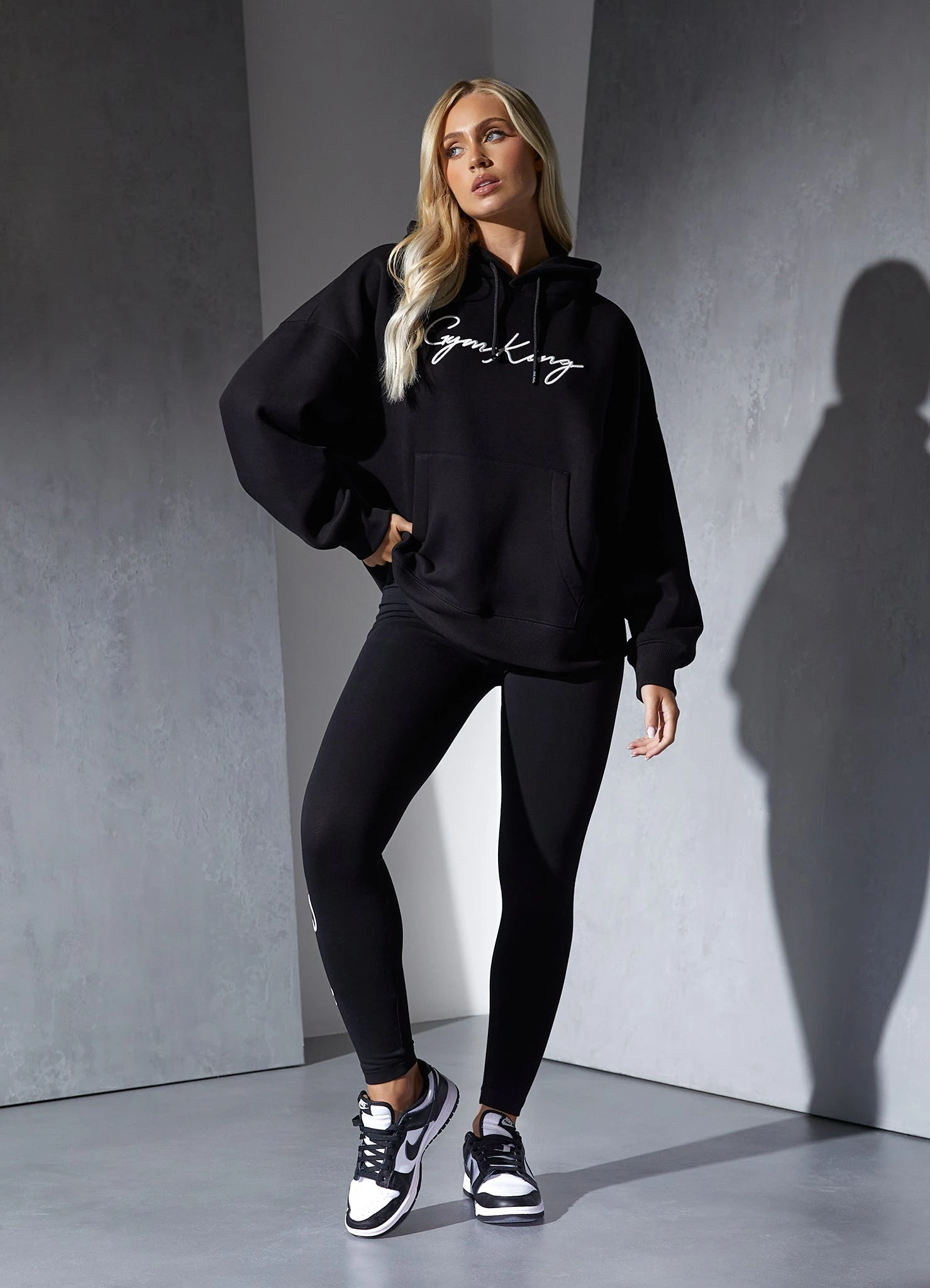 Gym King Script Hood - Black/White - Image 10