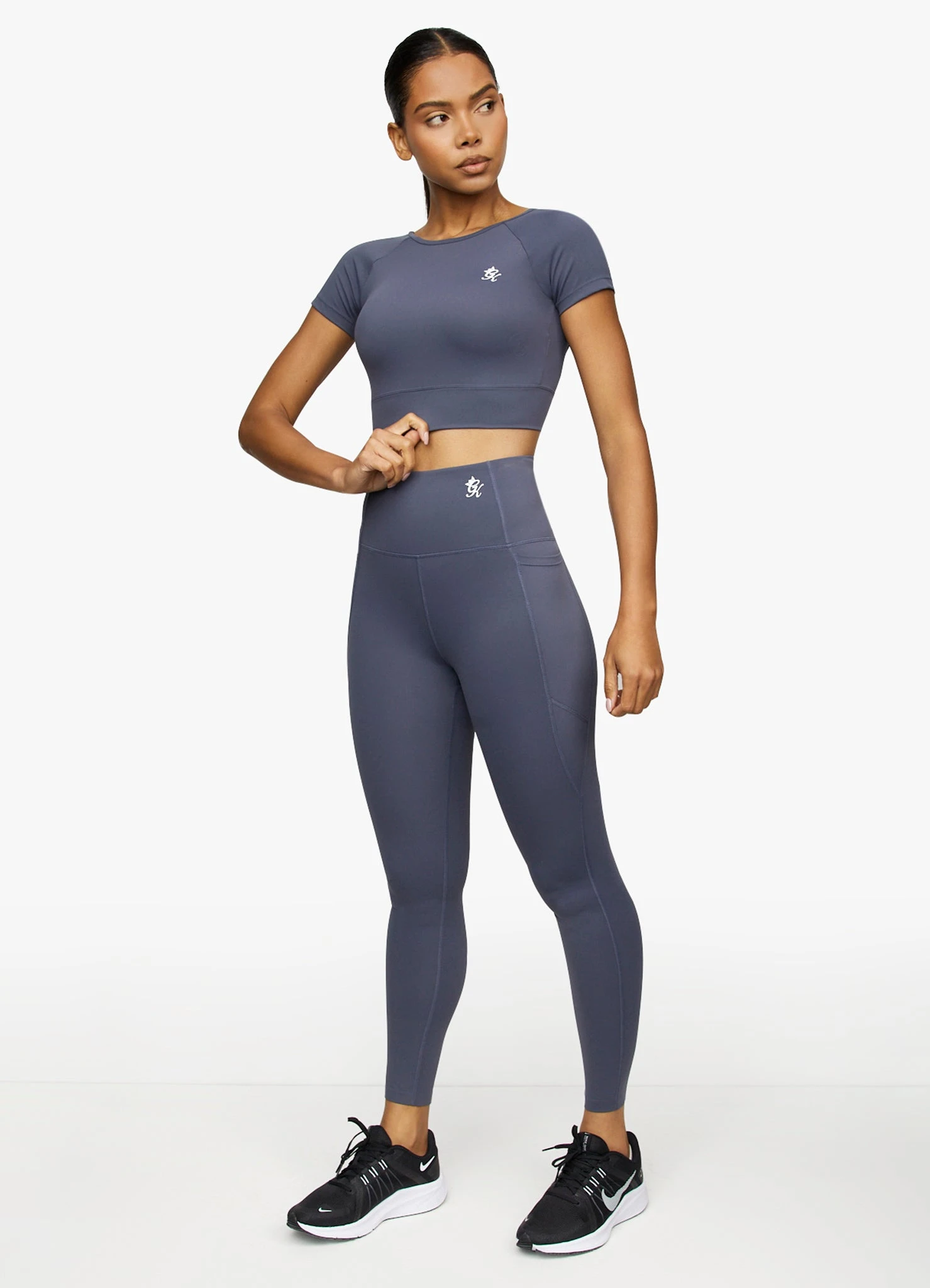 Gym King Dominate Cap Sleeve Crop Tee - Deep Navy - Image 4