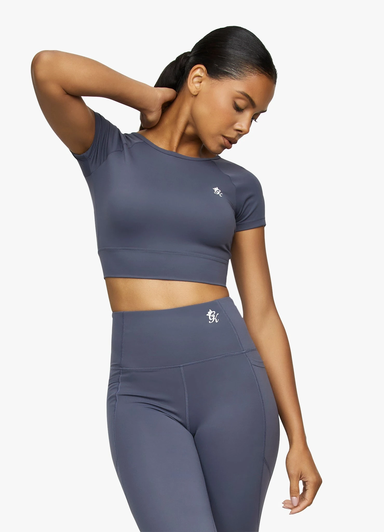Gym King Dominate Cap Sleeve Crop Tee - Deep Navy - Image 6