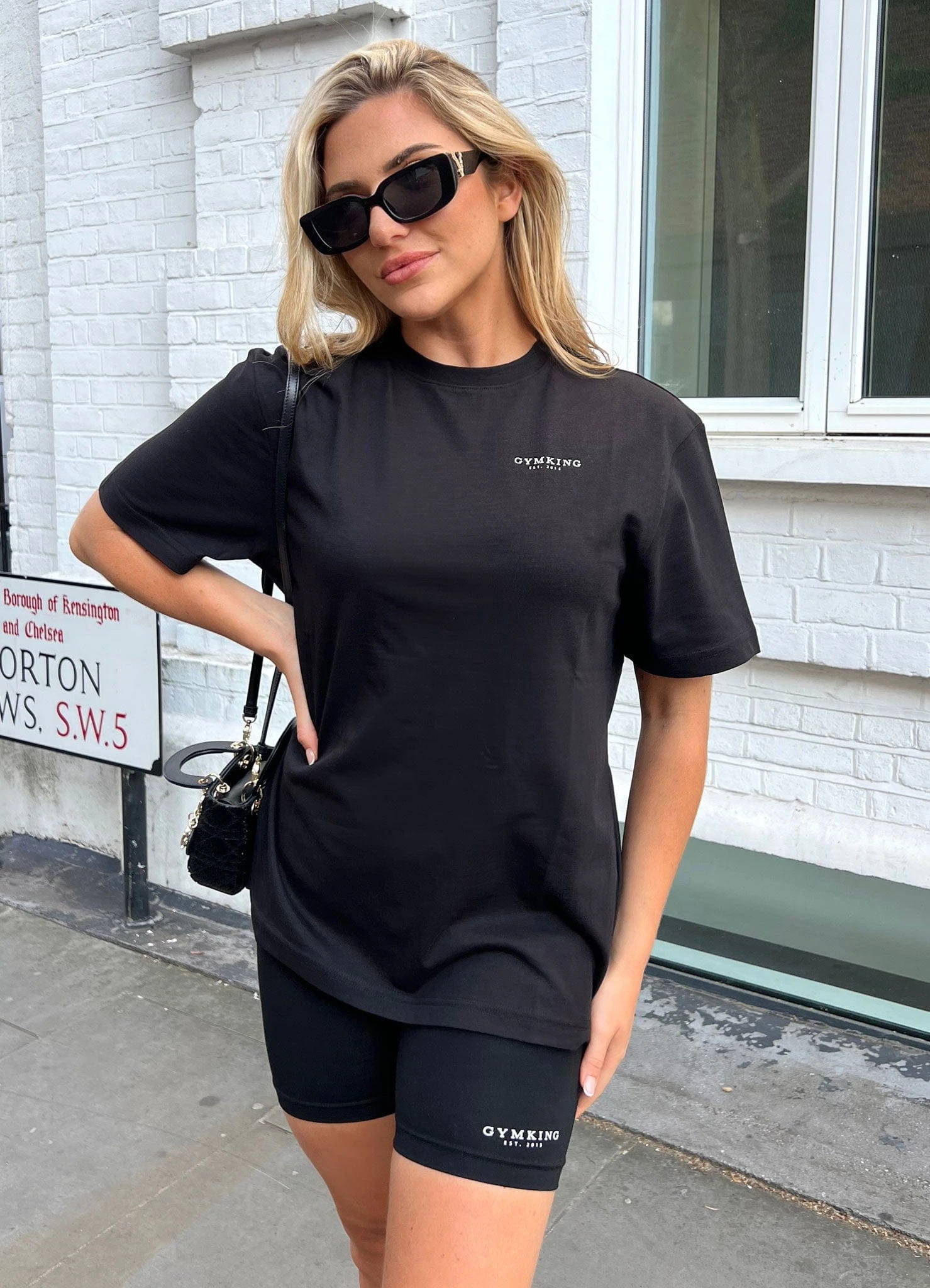 Gym King Established Boyfriend Tee - Black/White - Image 5