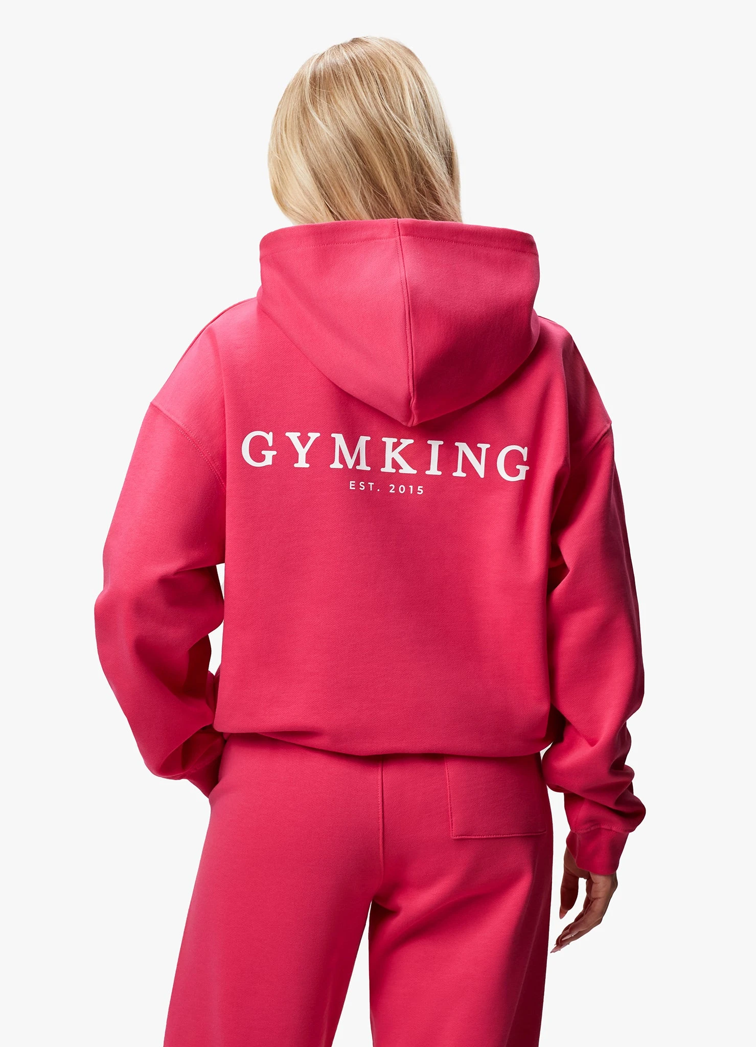 Gym King Established Relaxed Fit Hood - Raspberry Burst - Image 3