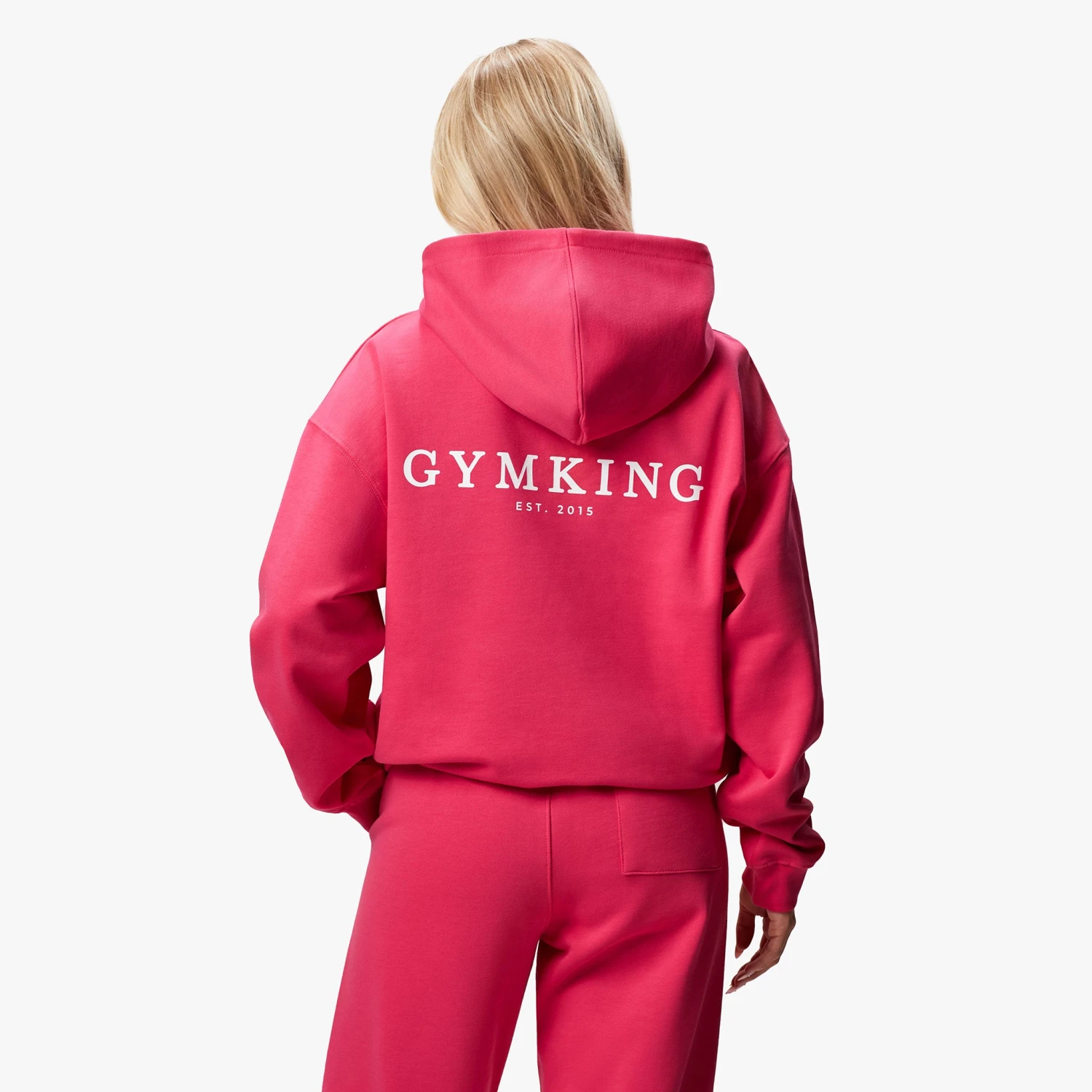 Gym King Established Relaxed Fit Hood - Raspberry Burst - Image 2