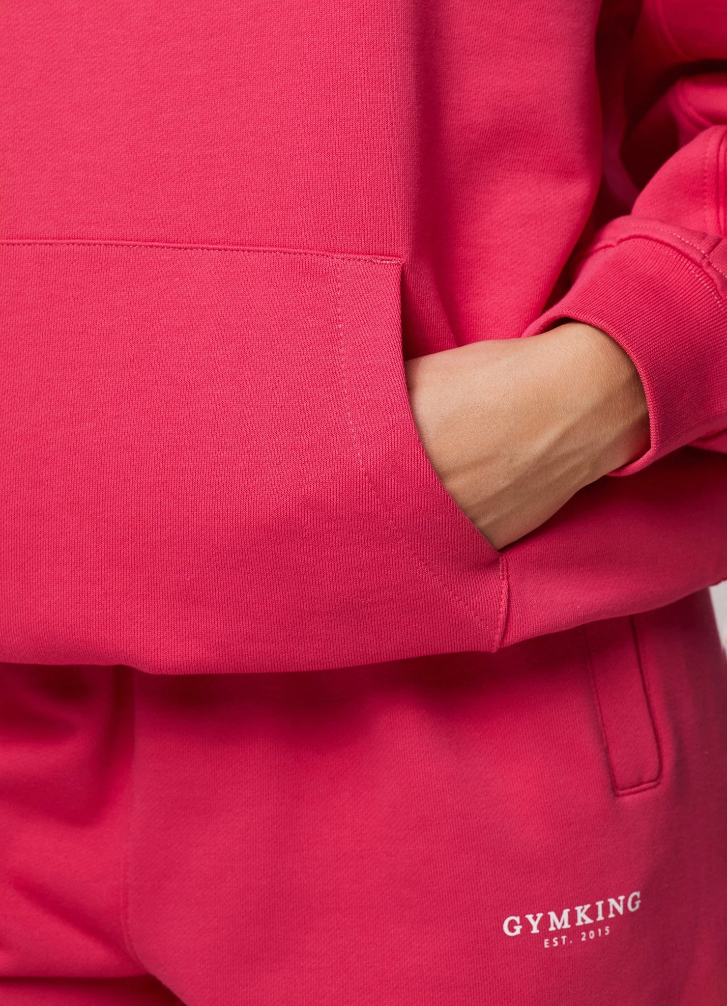 Gym King Established Relaxed Fit Hood - Raspberry Burst - Image 7