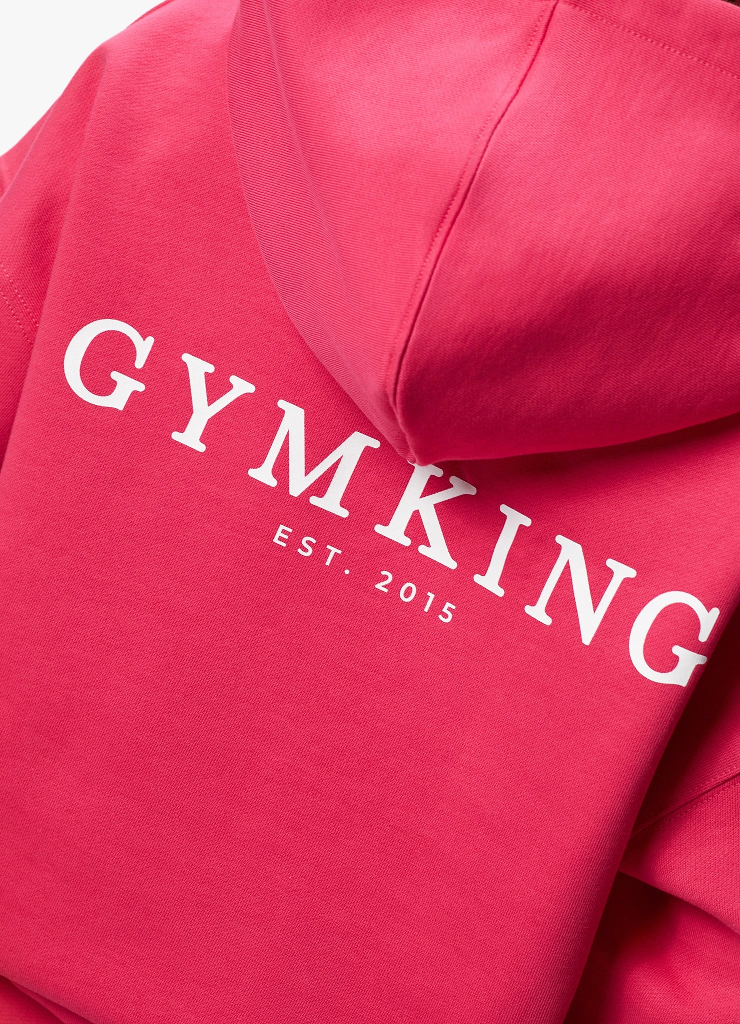 Gym King Established Relaxed Fit Hood - Raspberry Burst - Image 5