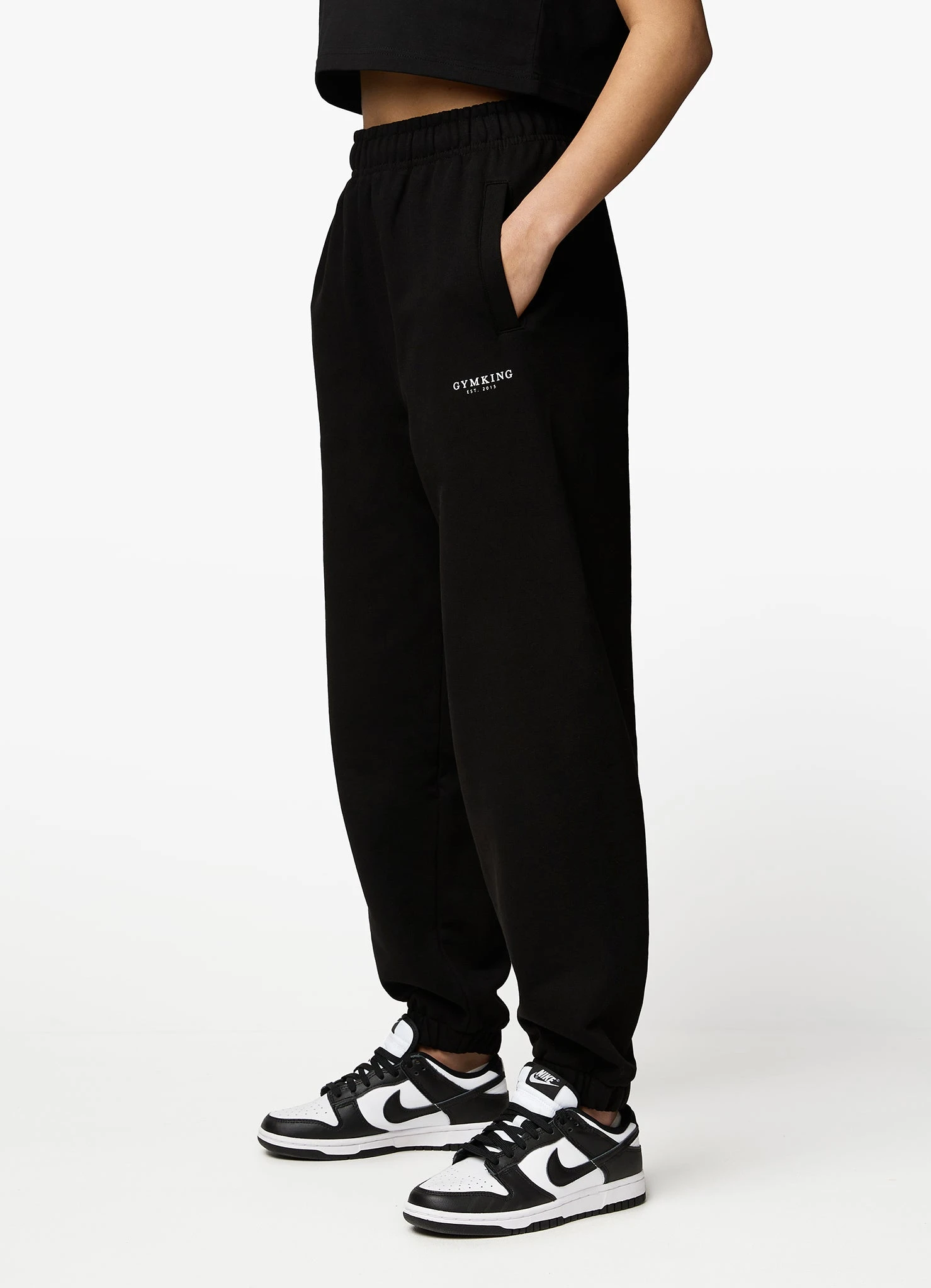 Gym King Established Relaxed Tracksuit - Black/White - Image 5