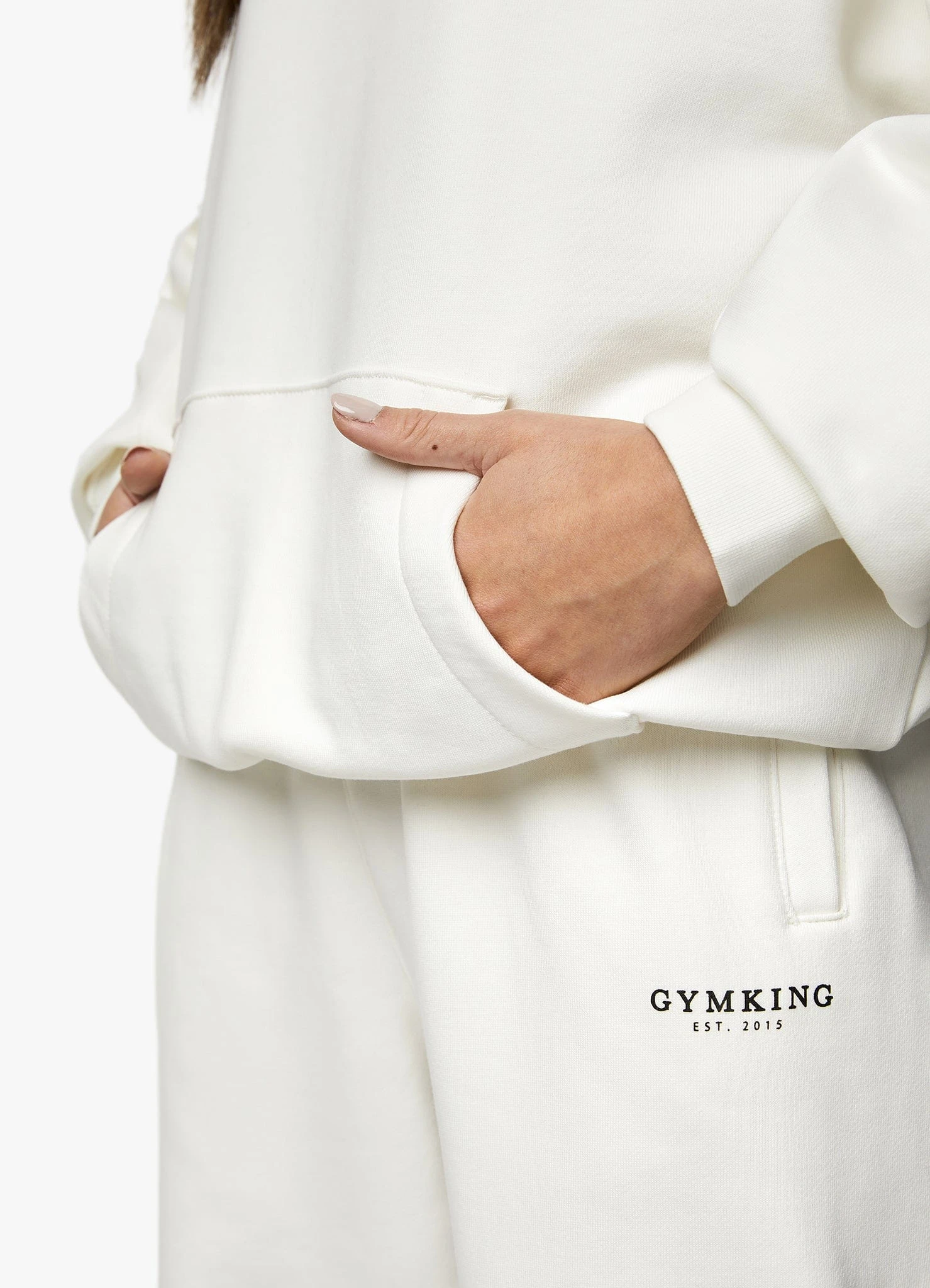 Gym King Established Relaxed Fit Hood - Cream - Image 12