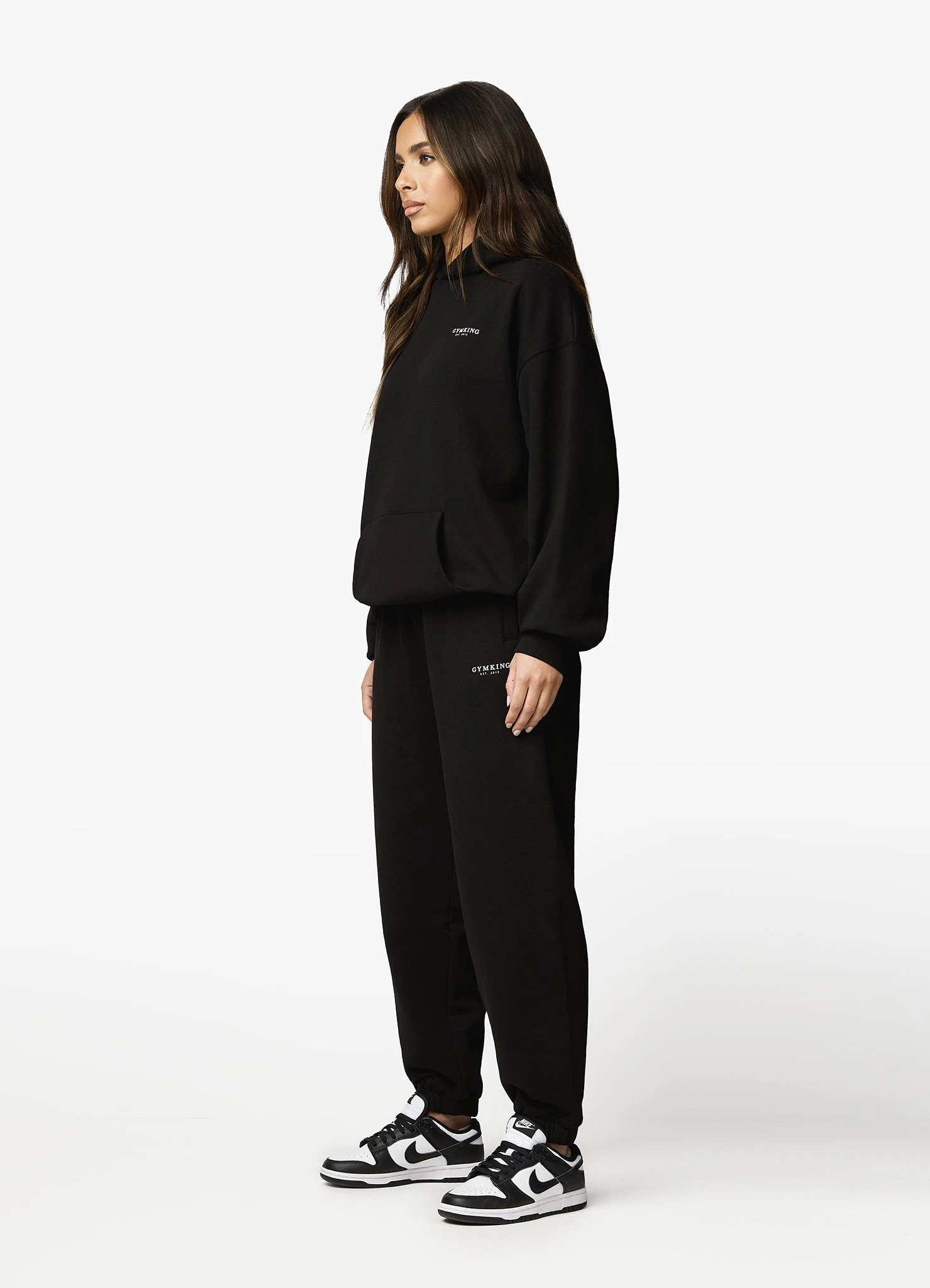 Gym King Established Relaxed Tracksuit - Black/White - Image 11