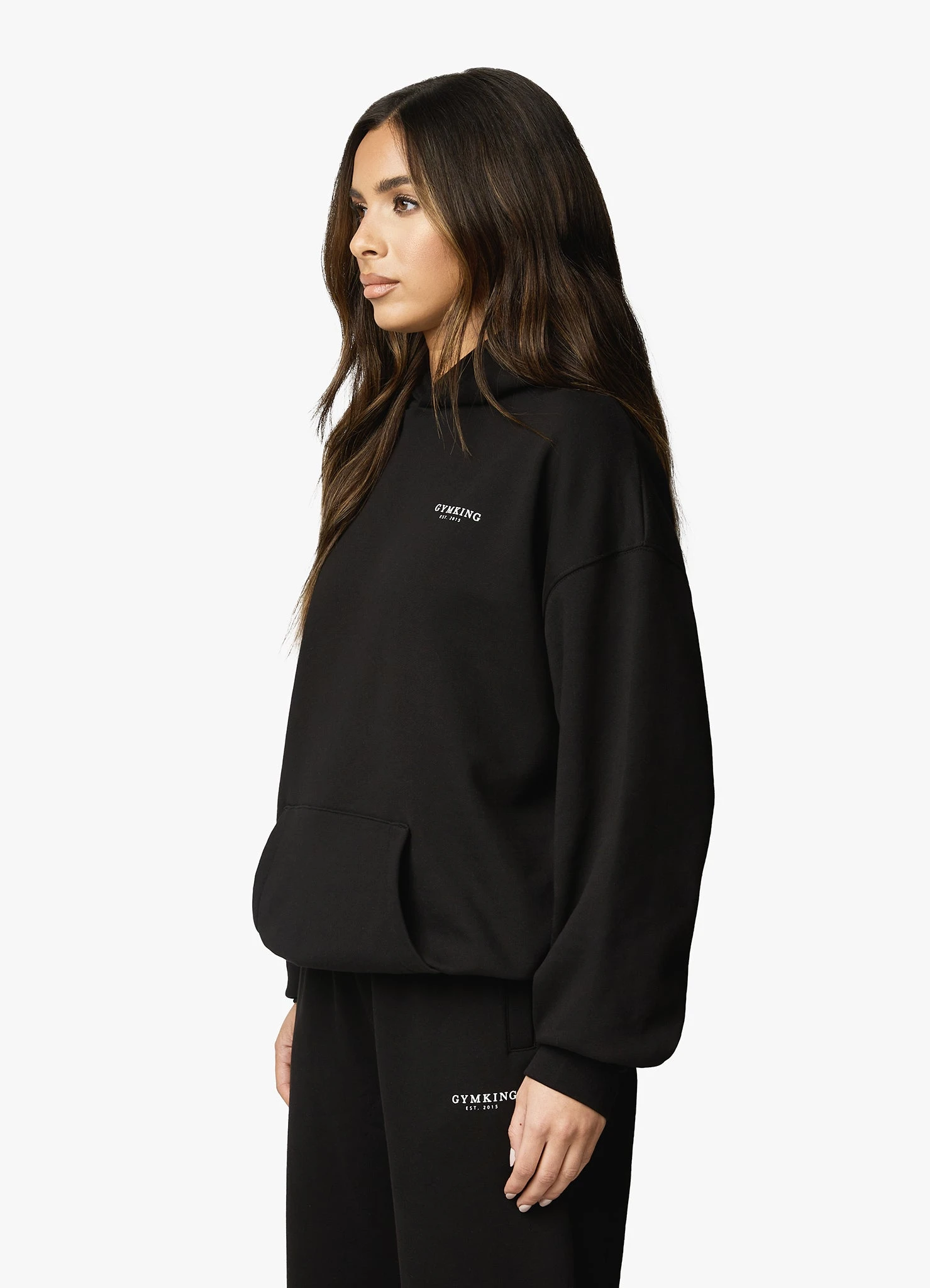 Gym King Established Relaxed Tracksuit - Black/White - Image 2