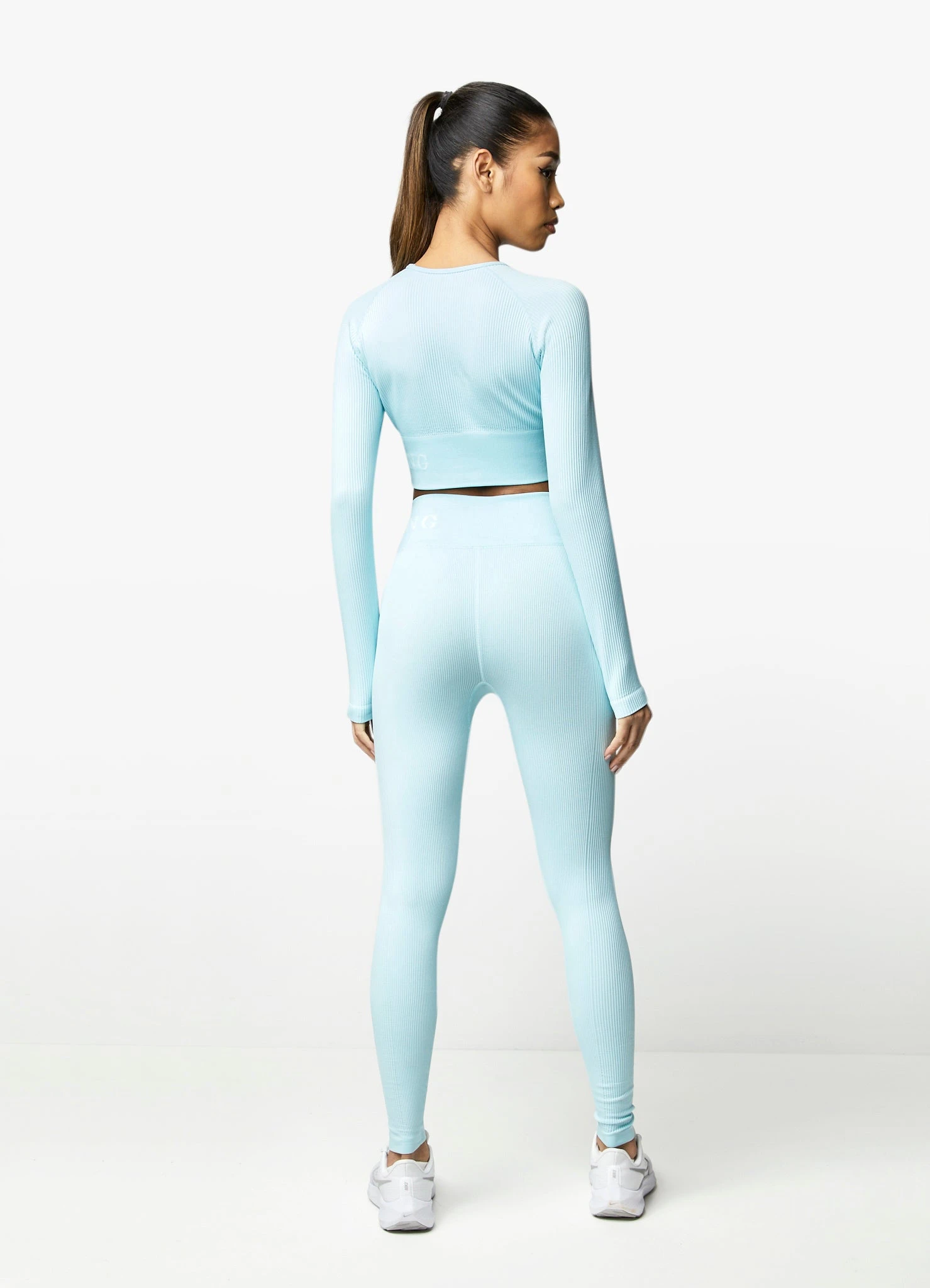 Gym King Formation LS Crop Tee - Aqua Sky - Image 7