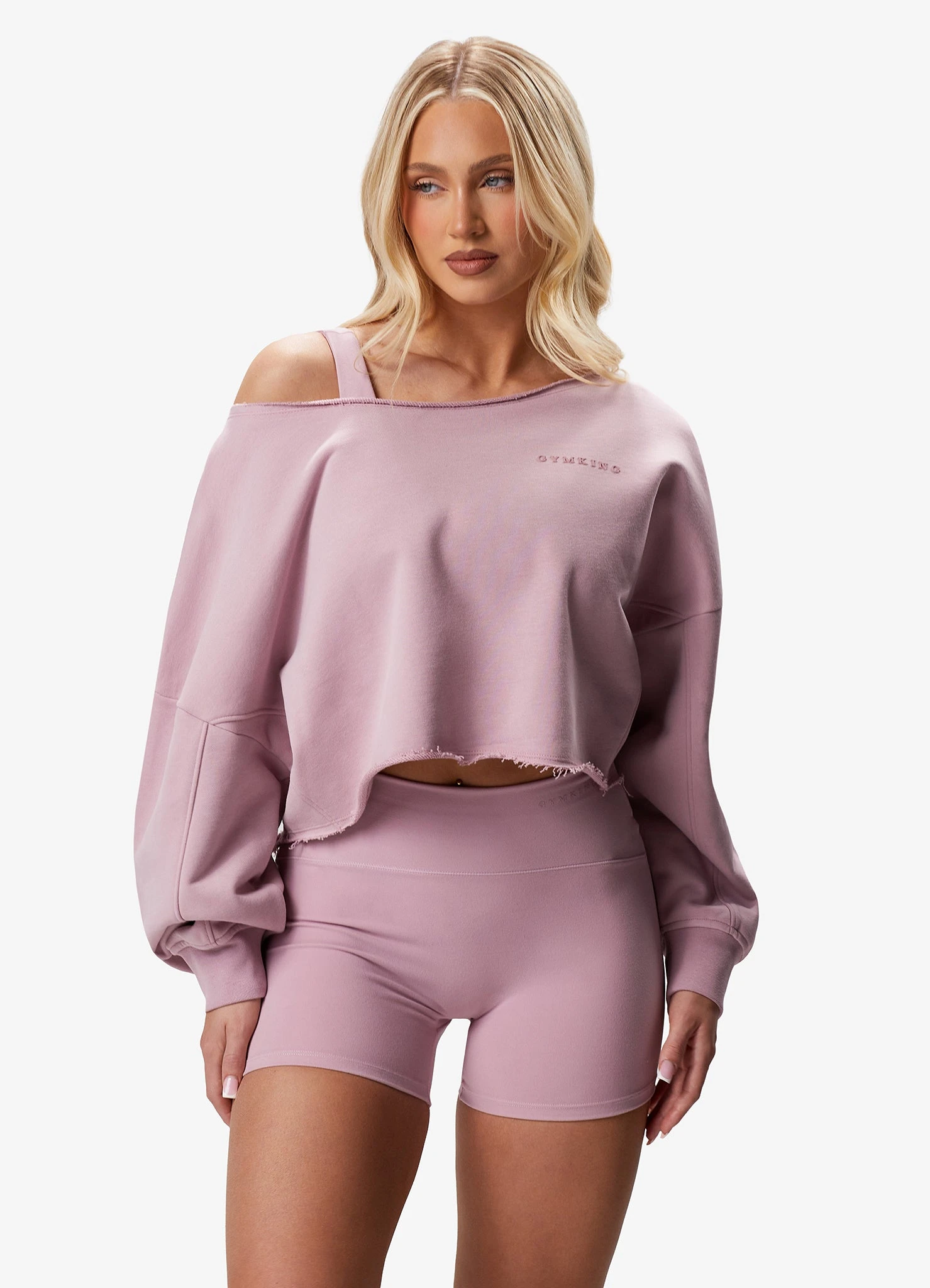 Gym King Move Your Way Crop Sweatshirt - Dusky Mauve - Image 10