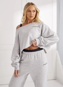 Gym King Move Your Way Crop Sweatshirt - Snow Marl