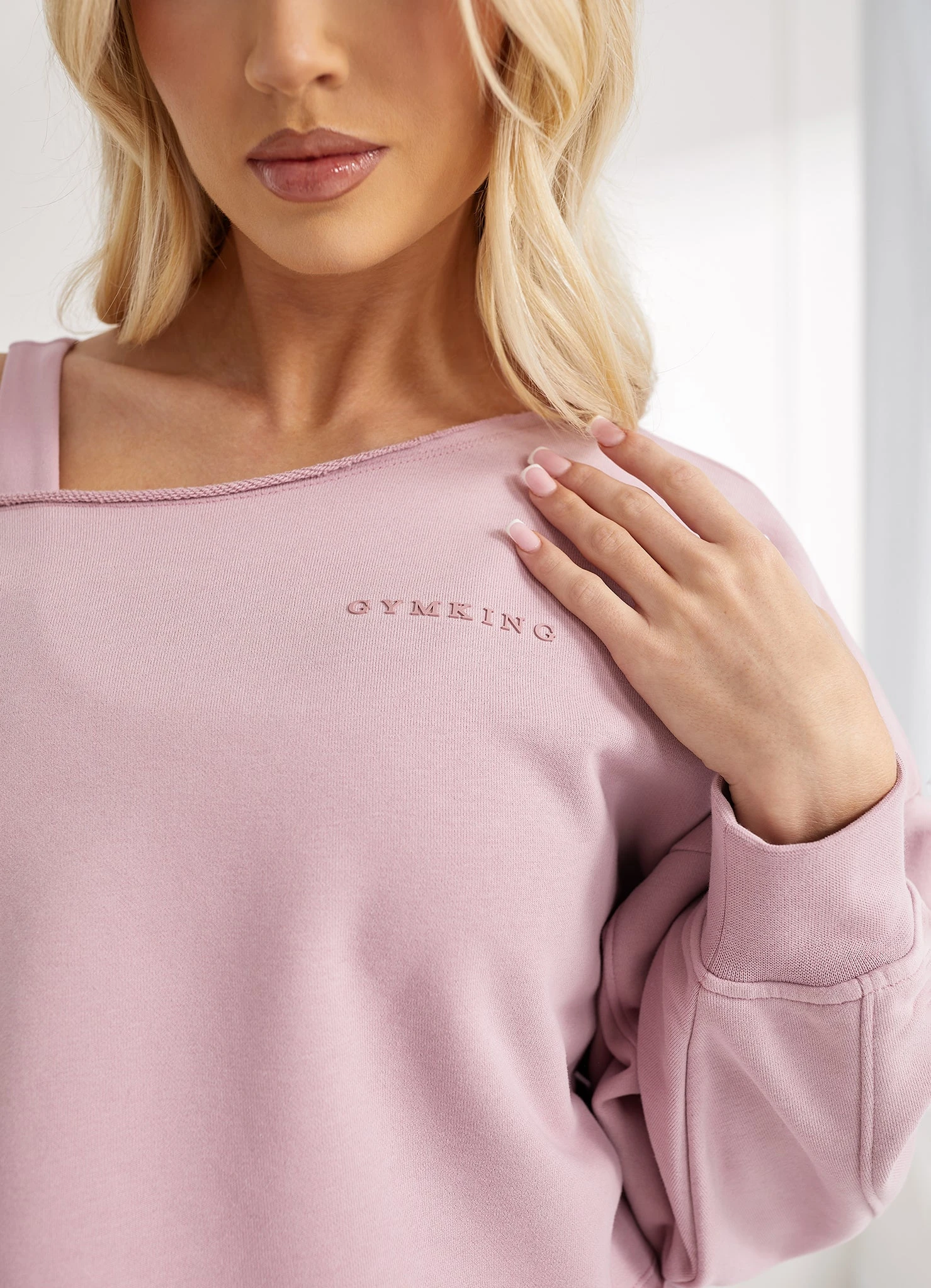 Gym King Move Your Way Crop Sweatshirt - Dusky Mauve - Image 6
