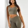Gym King Peach Luxe Tank - Olive Luxe