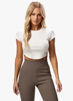 Gym King Refresh Contoured Rib Top - Cream