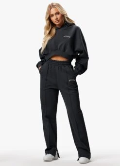 Gym King Refresh Crop Hood & Jogger - Dark Pewter