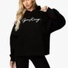 Gym King Script Hood - Black/White