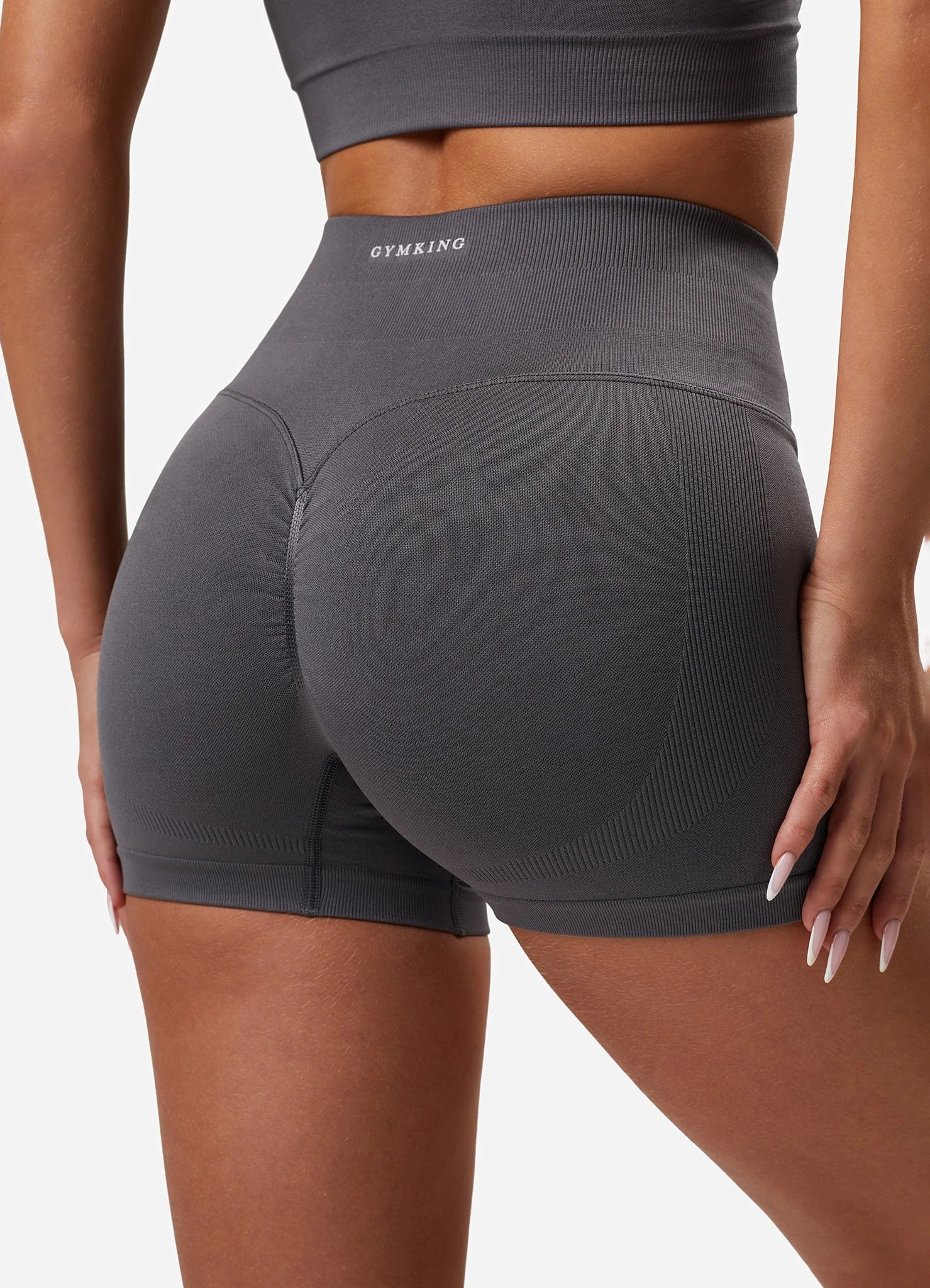 Gym King Sculpt Seamless 3" Short - Space Grey - Image 4