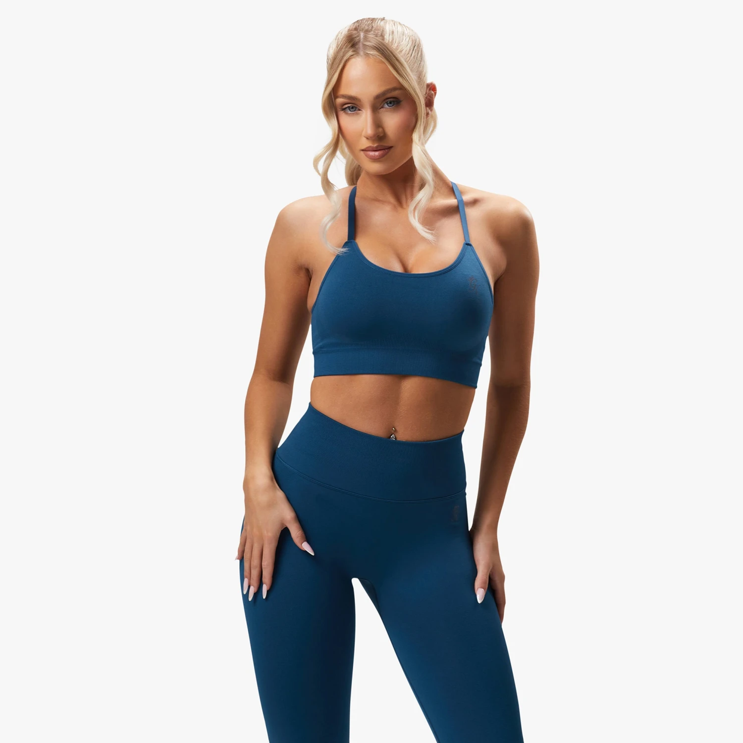 Gym King Sculpt Seamless Bra - Marine Teal - Image 2