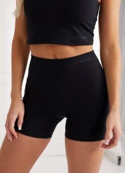 Gym King Peach Luxe 4" Short - Black Luxe